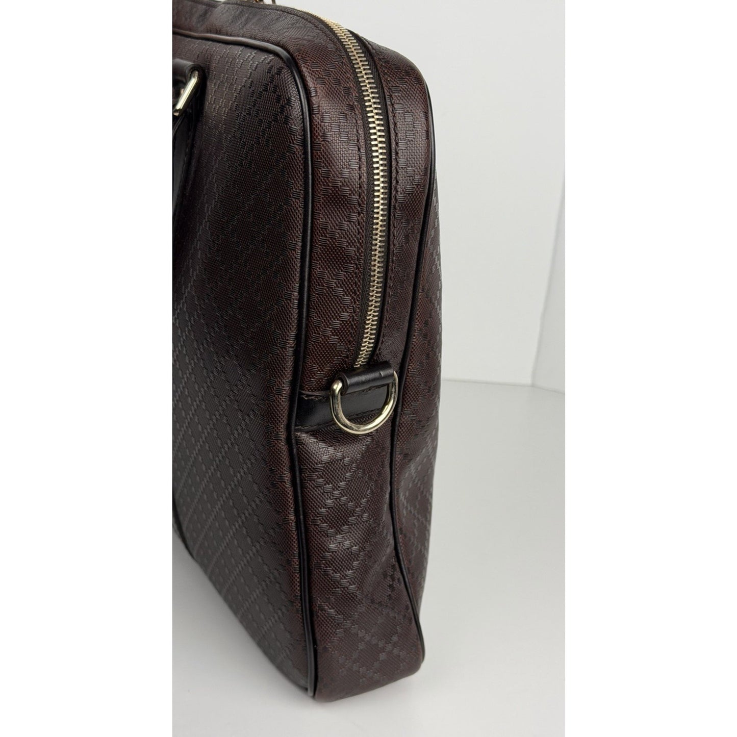 GUCCI Guccissima GG Unisex Brown Leather Briefcase Large S