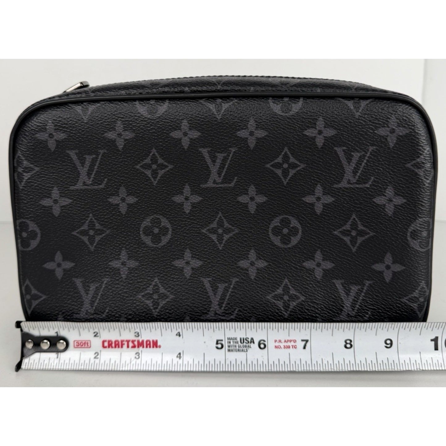 Louis Vuitton Monogram Eclipse Toilet GM Pouch Bag in Black Coated Canvas NFC S
