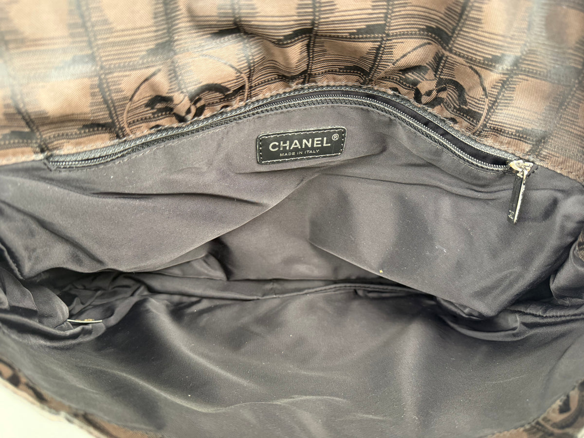 Chanel Travel Line Messenger Bag in Brown Nylon YS26