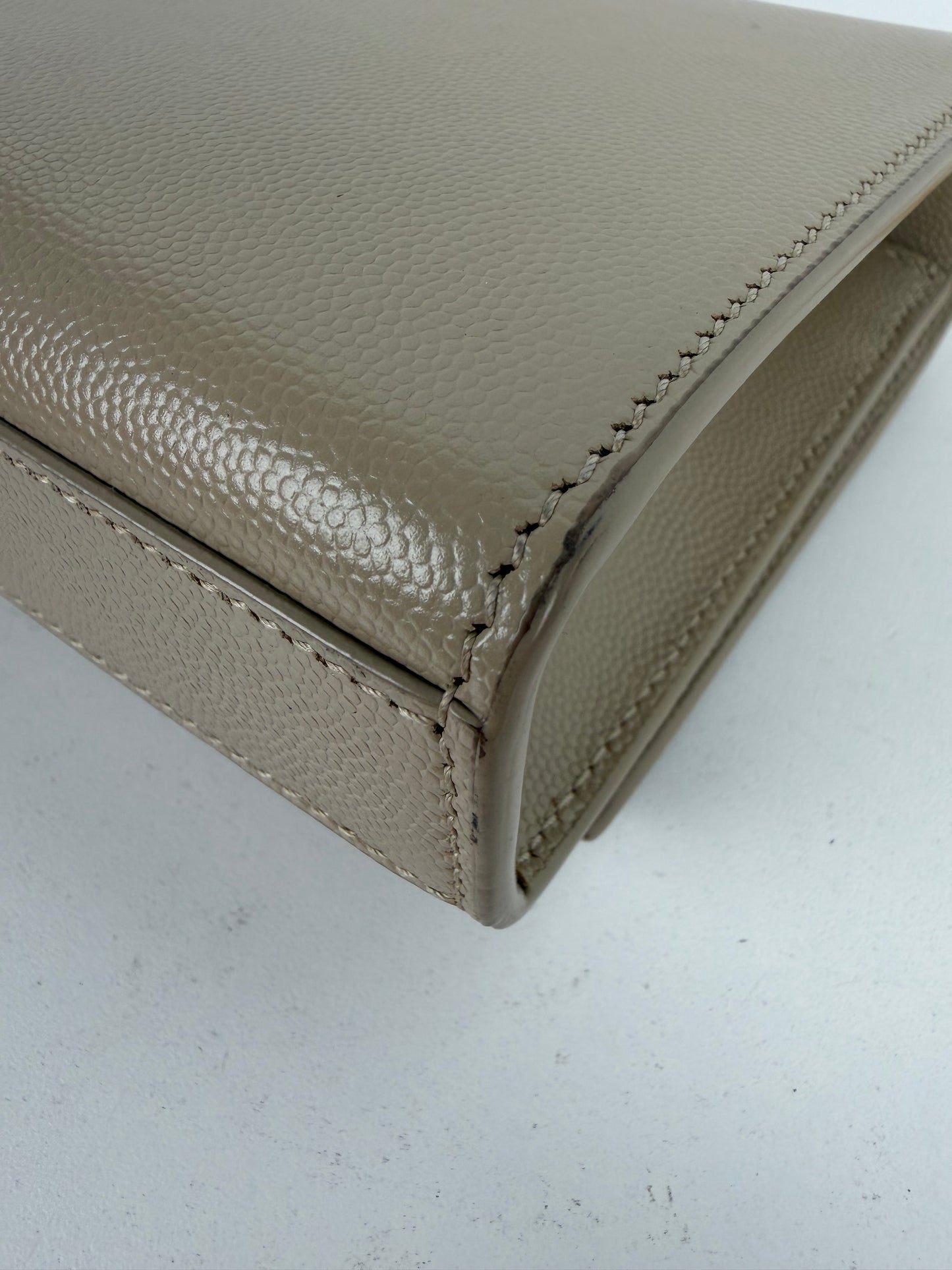 Saint Laurent Kate Chain Bag Small in Beige Grain de Poudre Embossed Leather YS