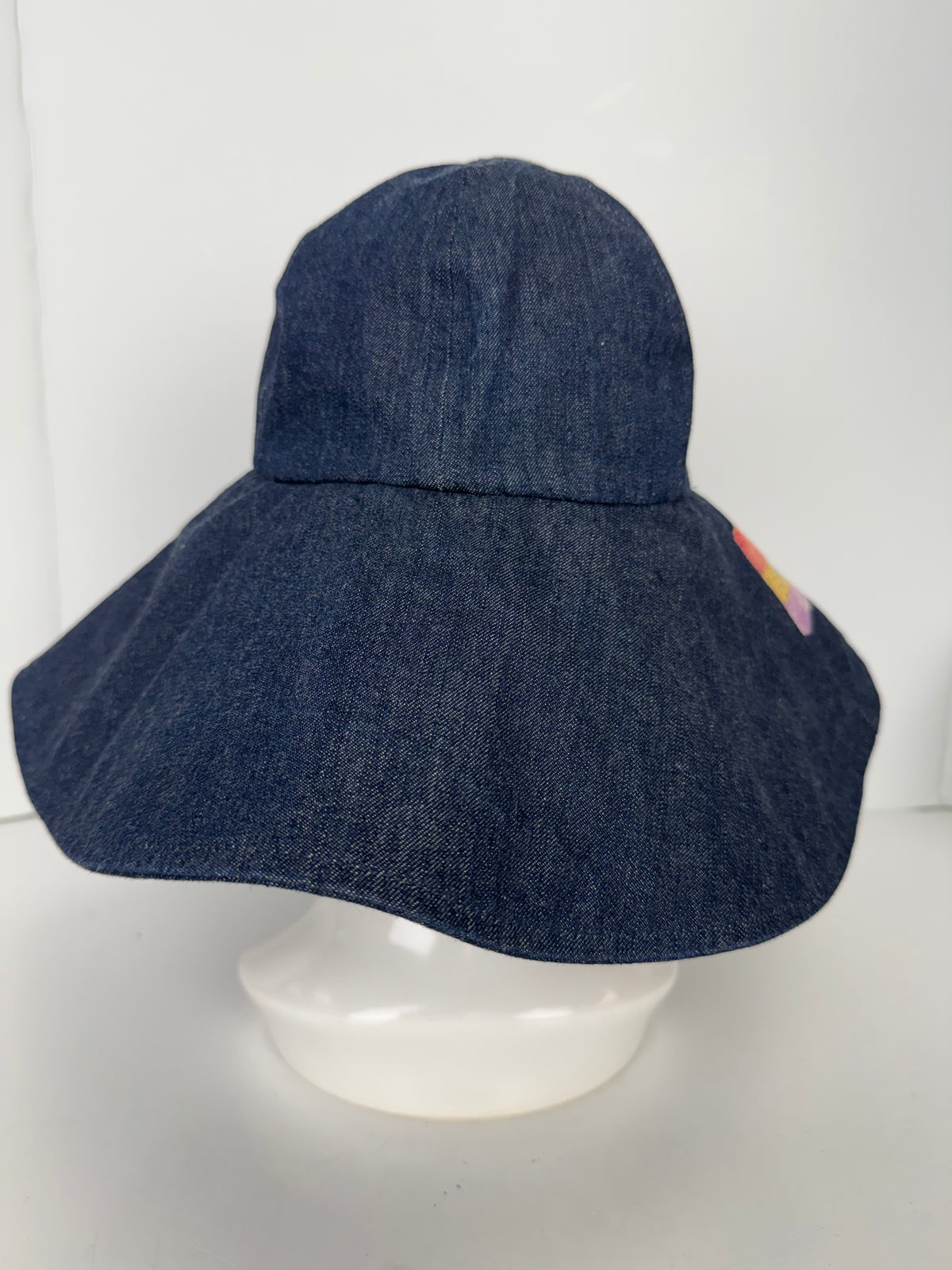 Chanel Nights Flight Hat in Embroidered Denim Size M Y