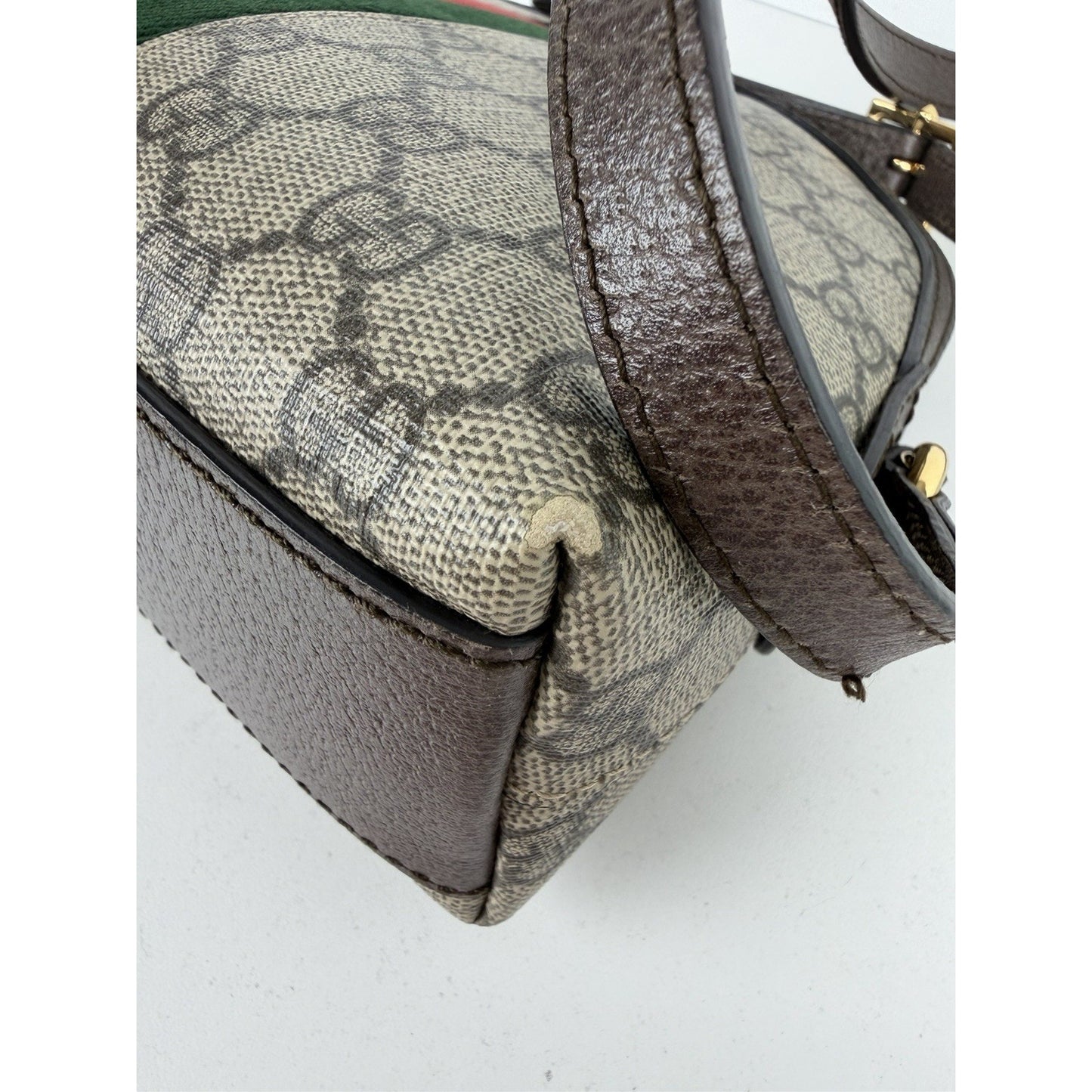 Gucci Ophidia Rounded Top Shoulder Bag Small in Brown GG Supreme Canvas S-19