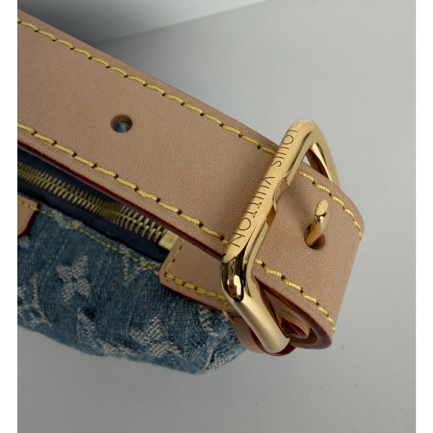 Louis Vuitton Hills Pochette Shoulder Bag in Blue LV Monogram Denim NFC C5