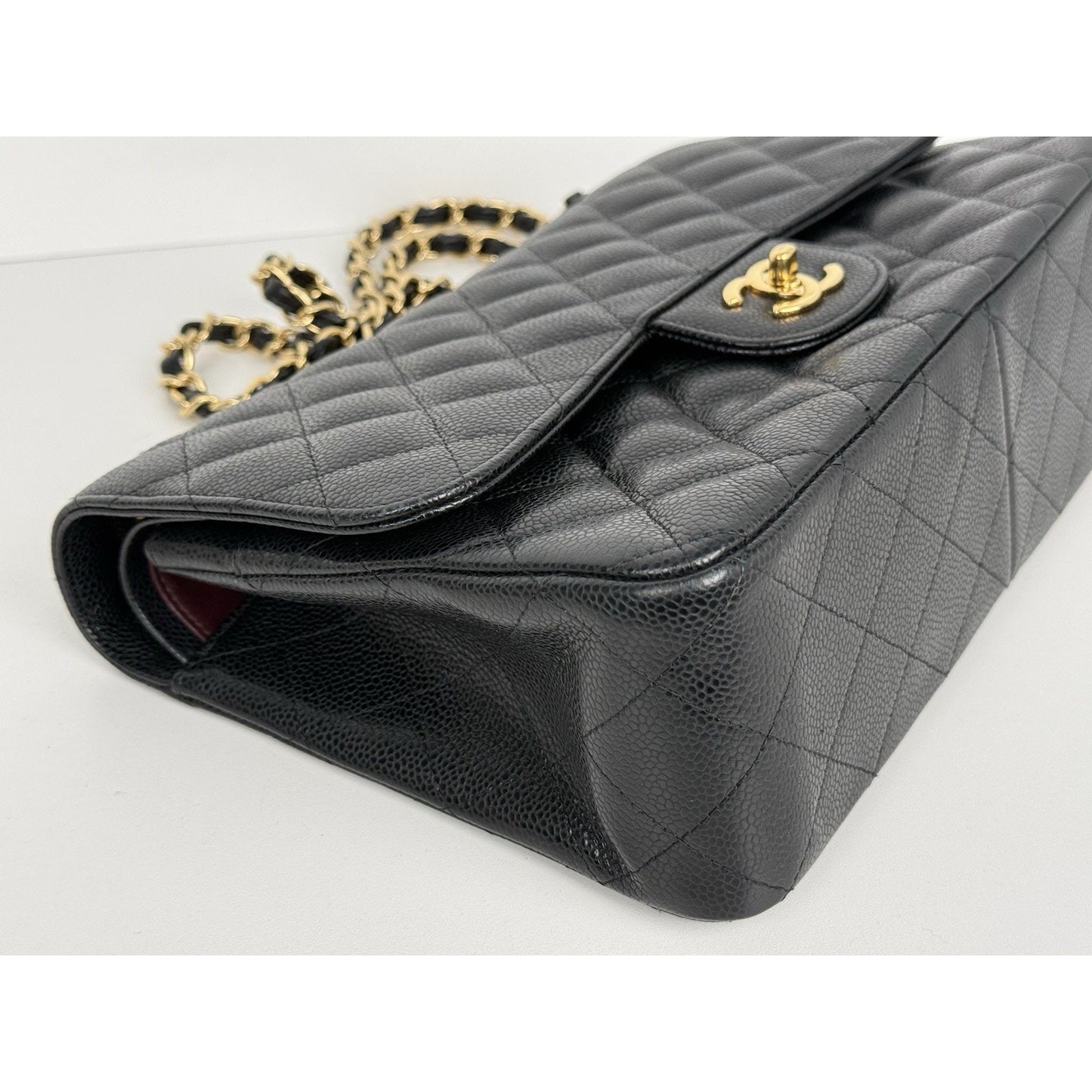 Chanel Classic Caviar Jumbo Double Flap Bag Black with Gold Hardware B-2