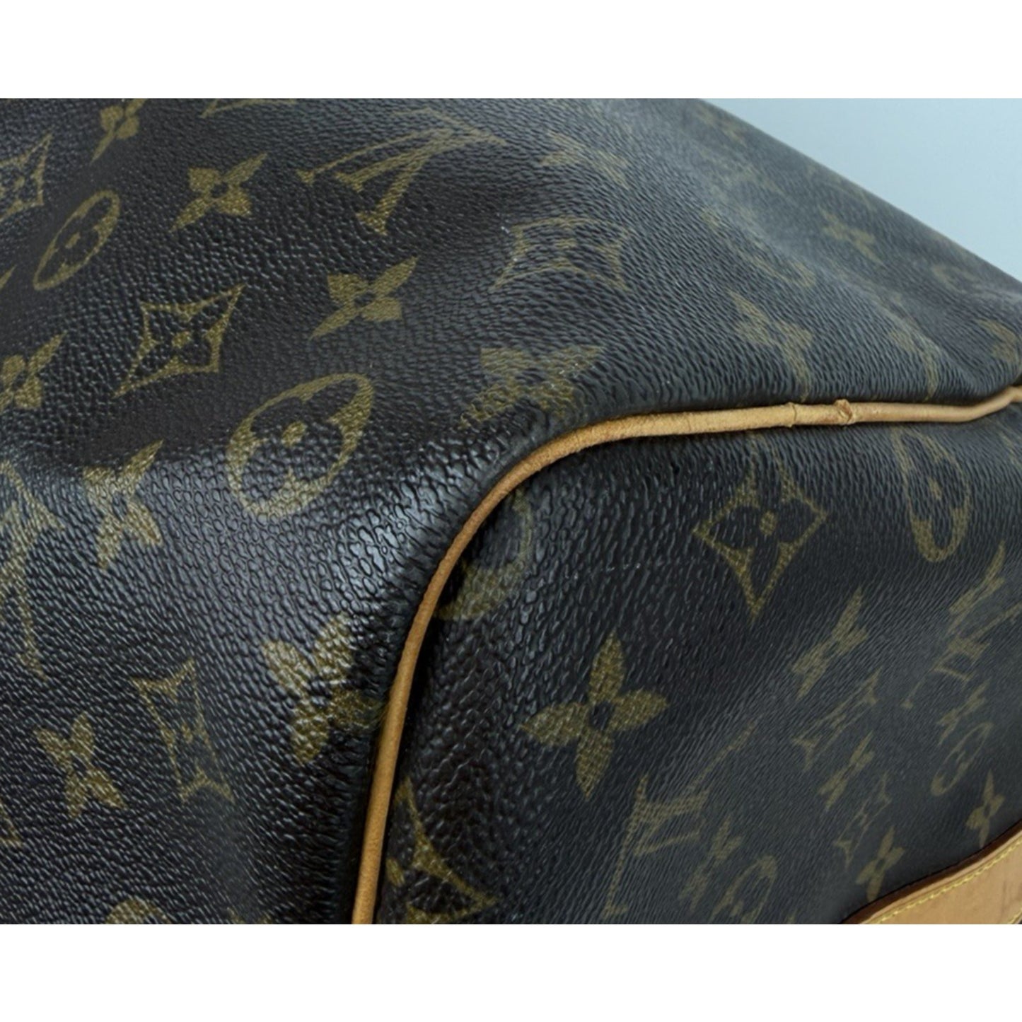 Louis Vuitton Keepall 60 Bag Brown Coated Canvas Classic Monogram Patter 1997 S