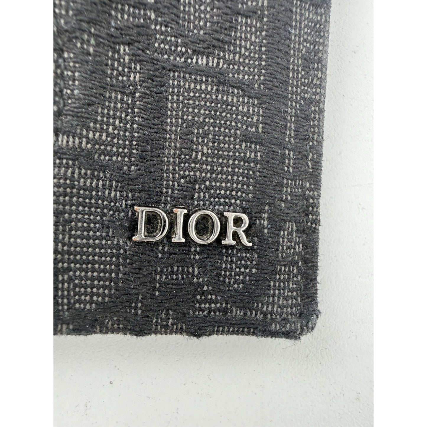 Dior Saddle Vertical Bifold Card Holder in Black Grained Leather 2023