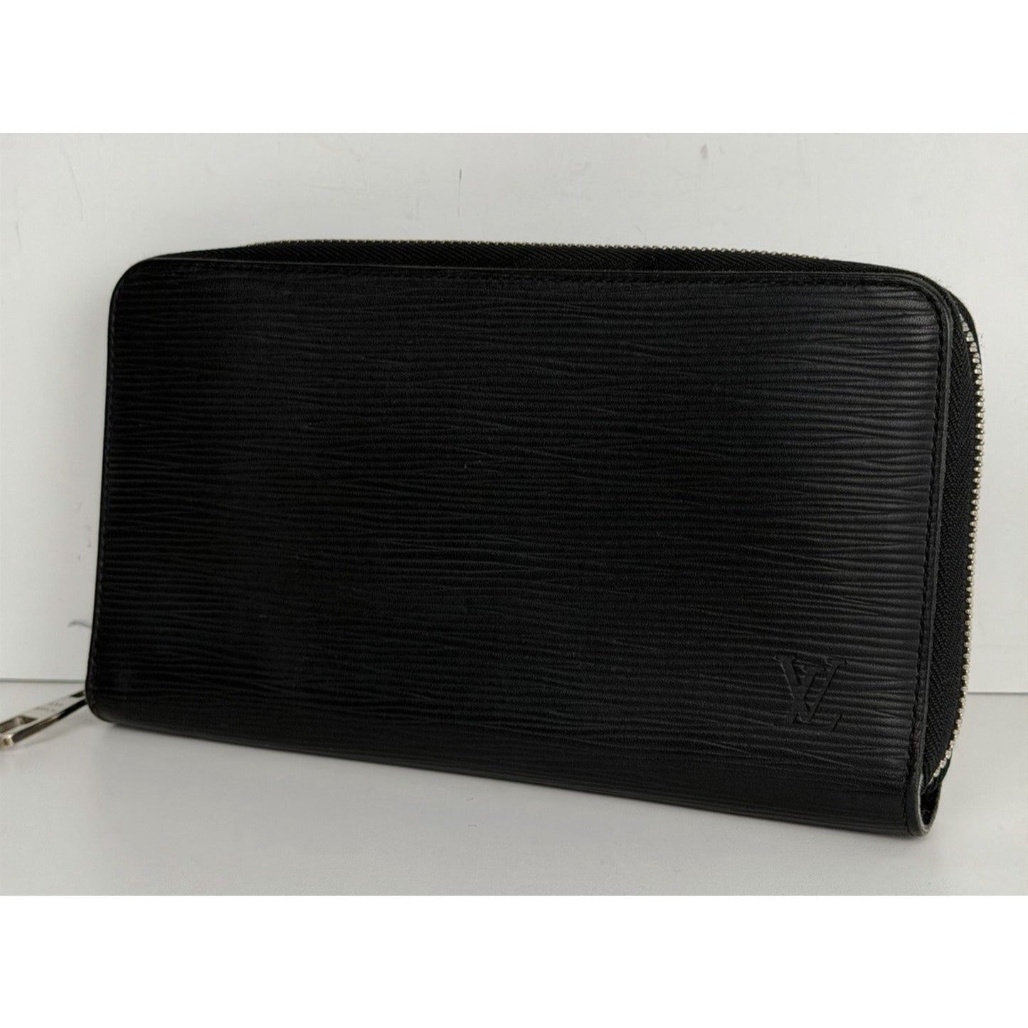 Louis Vuitton Zippy Wallet Organizer Black Leather&Silver-tone hardware 2014 K1