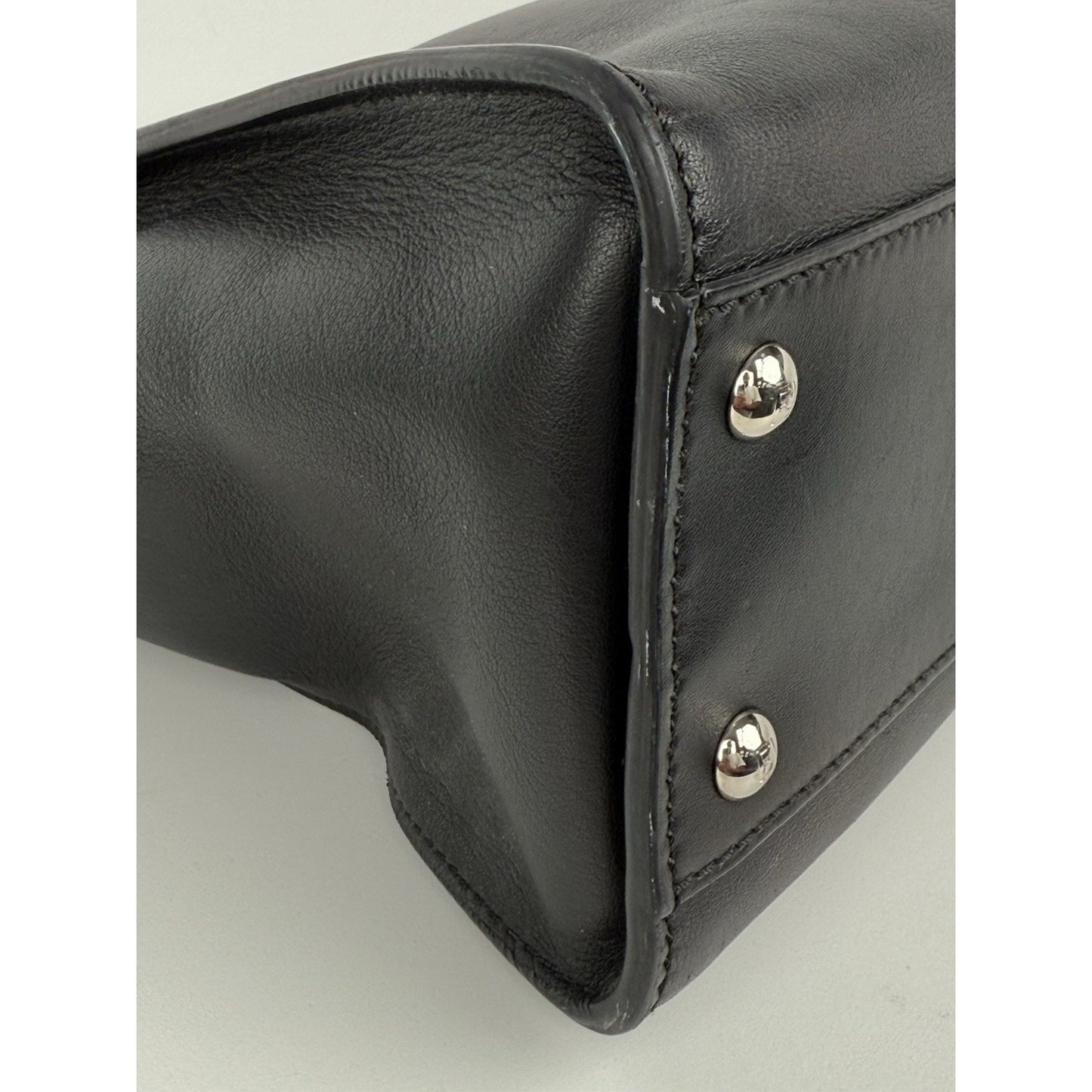 Fendi Peekaboo Large Black Leather Top Handle Women's Bag