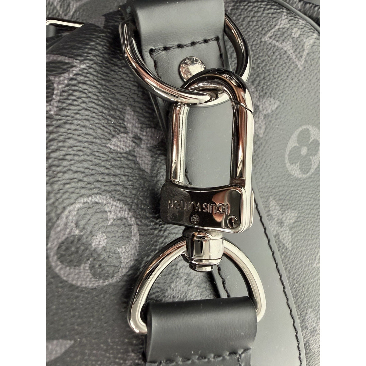 Louis Vuitton Keepall Bandouliere 55 Duffle Bag in Black Coated Canvas NFC E2