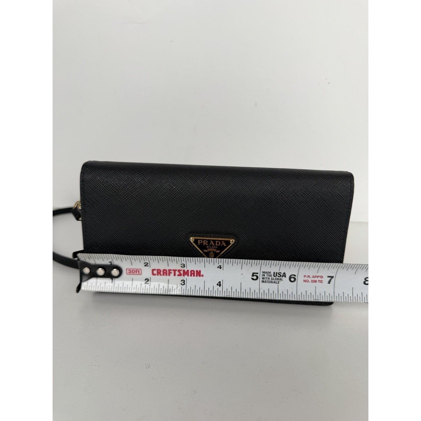 Prada Mini Signature Logo Crossbody Bag in Black Saffiano Leather S10