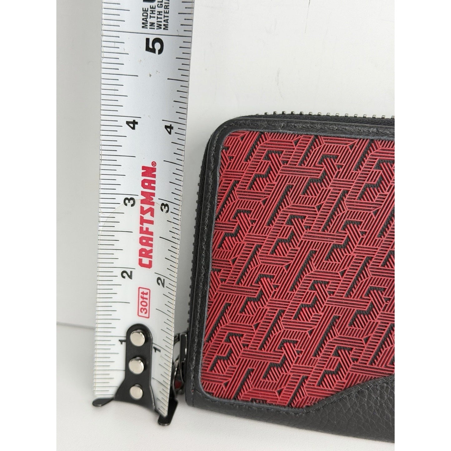 Christian Louboutin Panettone Wallet Black Leather Body & Red Monogram Canvas K3