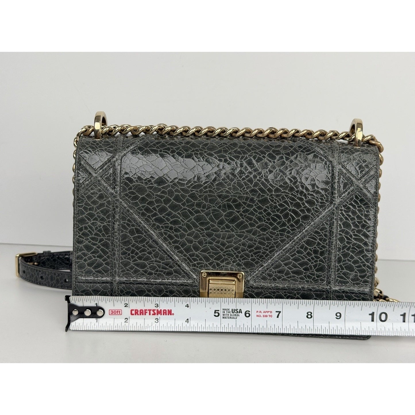Christian Dior Diorama Medium Flap Bag Crackled Deerskin Leather S05