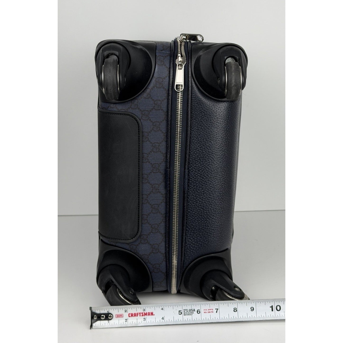Gucci Ophidia GG Small Cabin Trolley in Blue/Black GG Supreme Coated Canvas
