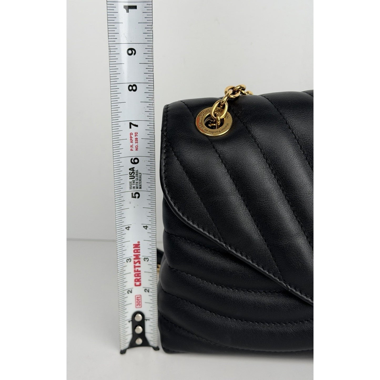 Louis Vuitton New Wave Chain Bag GM in Black Quilted Calfskin Leather NFC D3