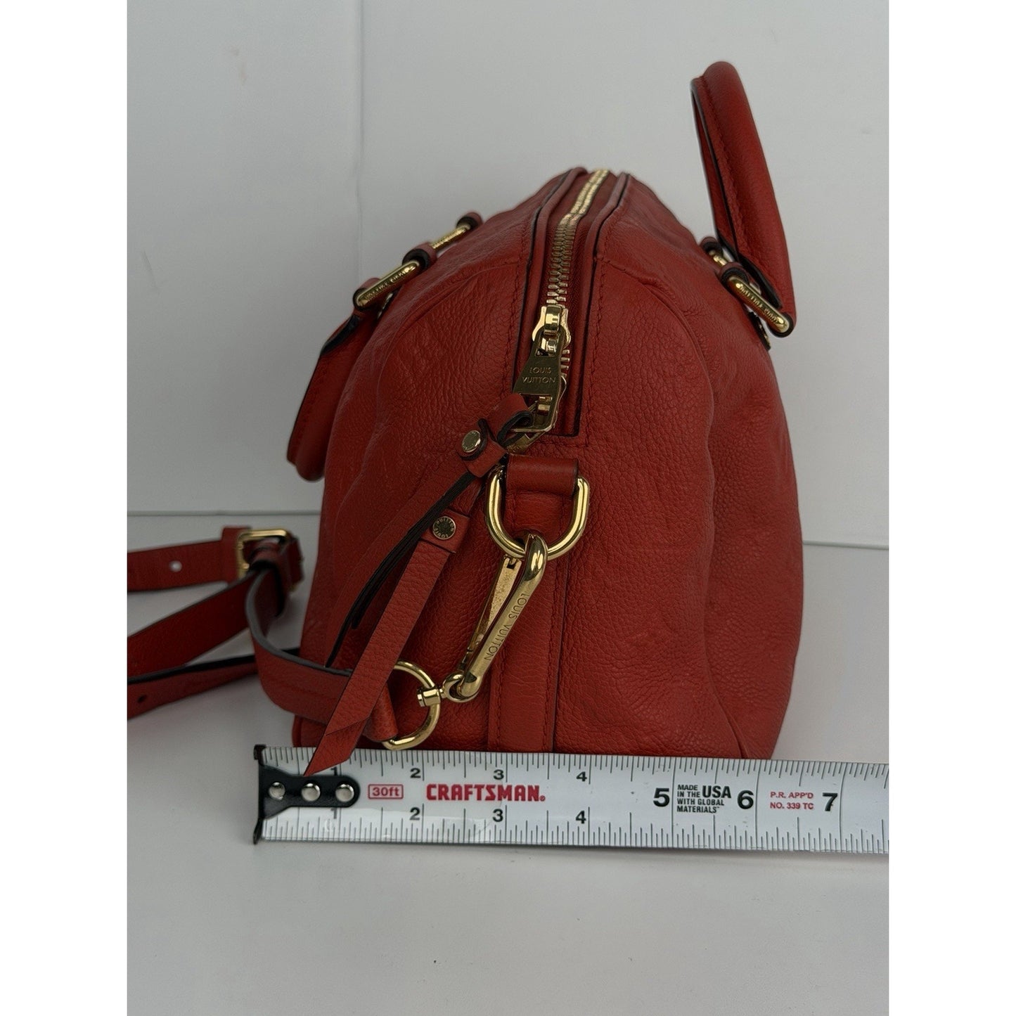 Louis Vuitton Speedy Bandouliere 25 Bag Red Monogram Empreinte Leather 2012 D4