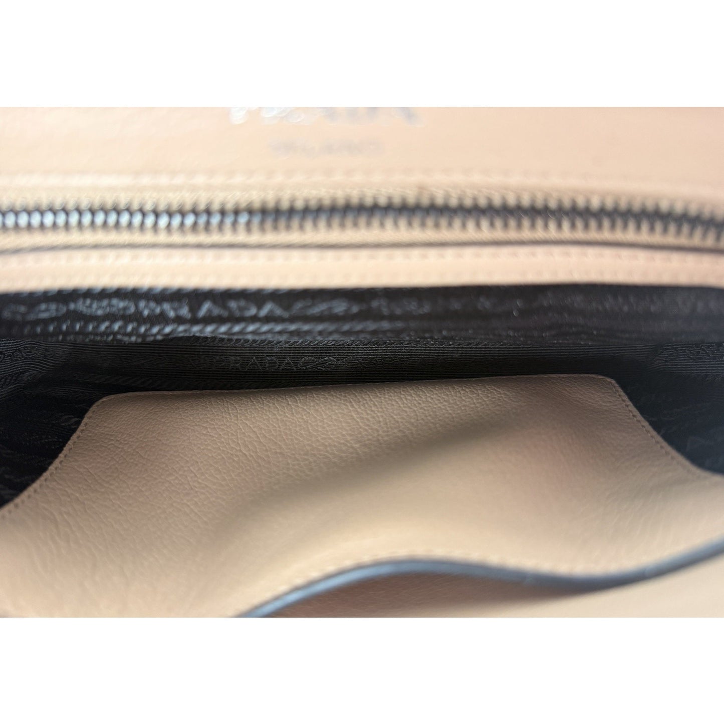 Prada Pattina Glace Studded Crossbody Bag in Neutral Calfskin Leather S-19