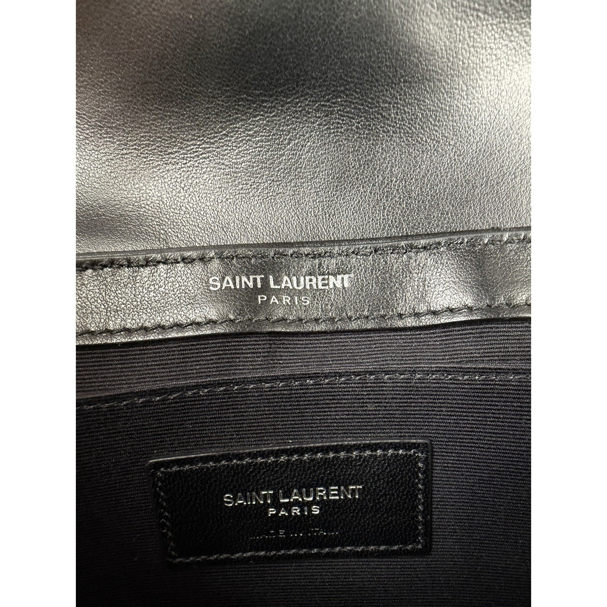 Saint Laurent Loulou Crossbody Bag Small in Black Chevron Quilted Leather S-10