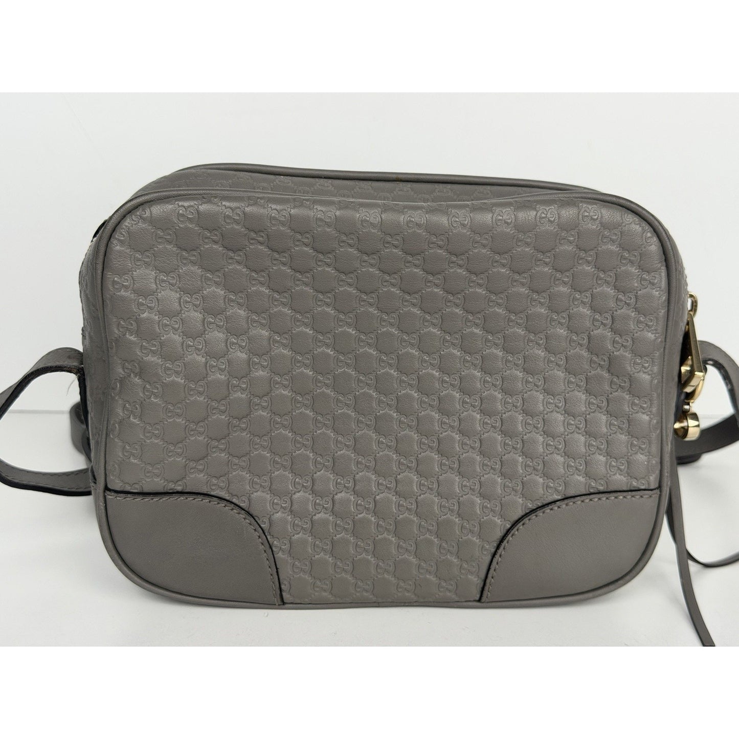 Gucci Bree Crossbody Bag Gray Microguccissima Leather S08