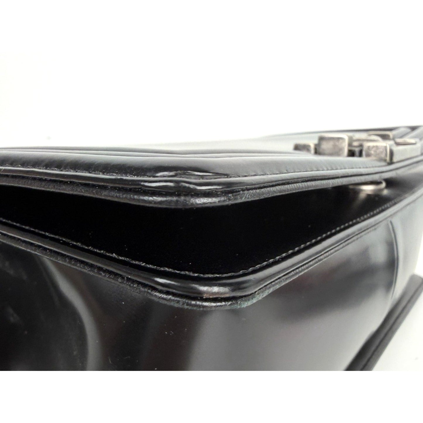 Chanel Reverso Boy Bag Medium in Black Calfskin Leather 2015-2016 B6
