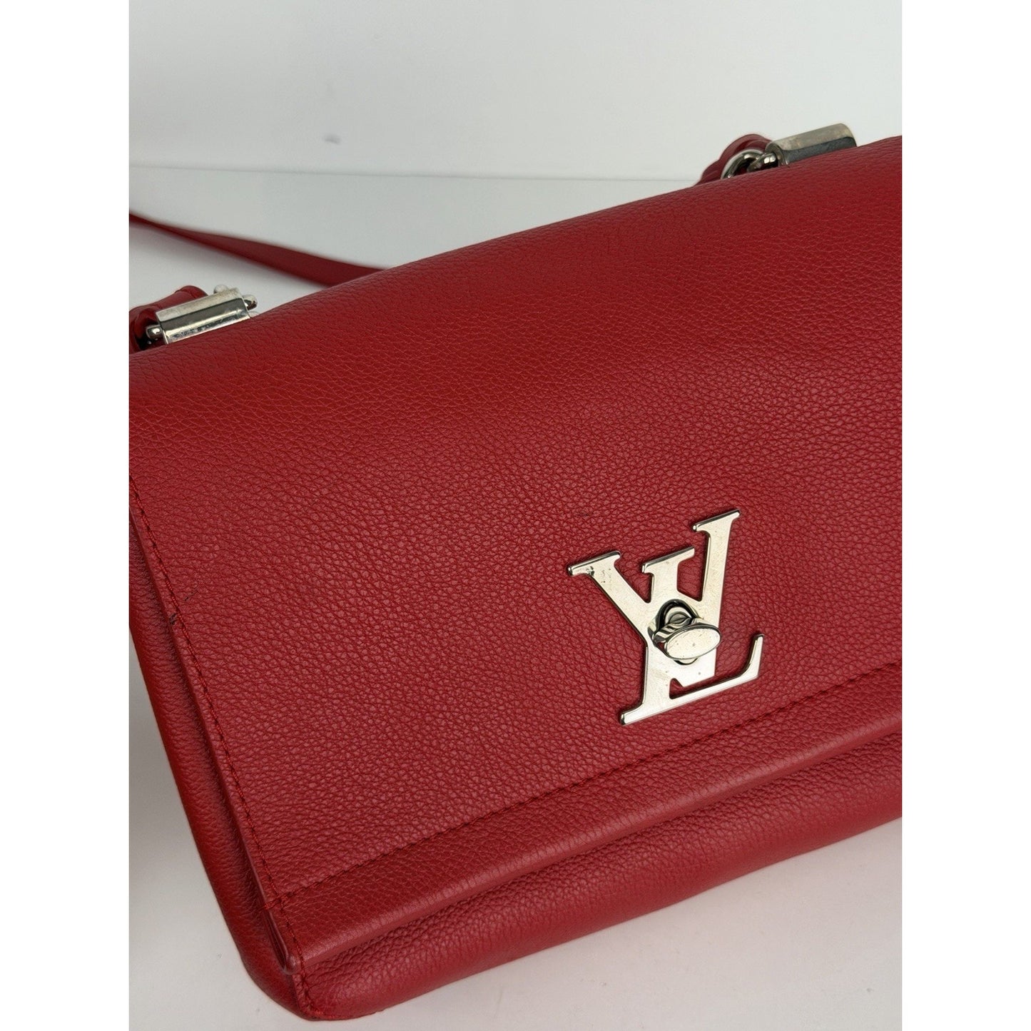 Louis Vuitton Lockme II Chain Crossbody Bag BB in Red Calfskin Leather 2016 S13