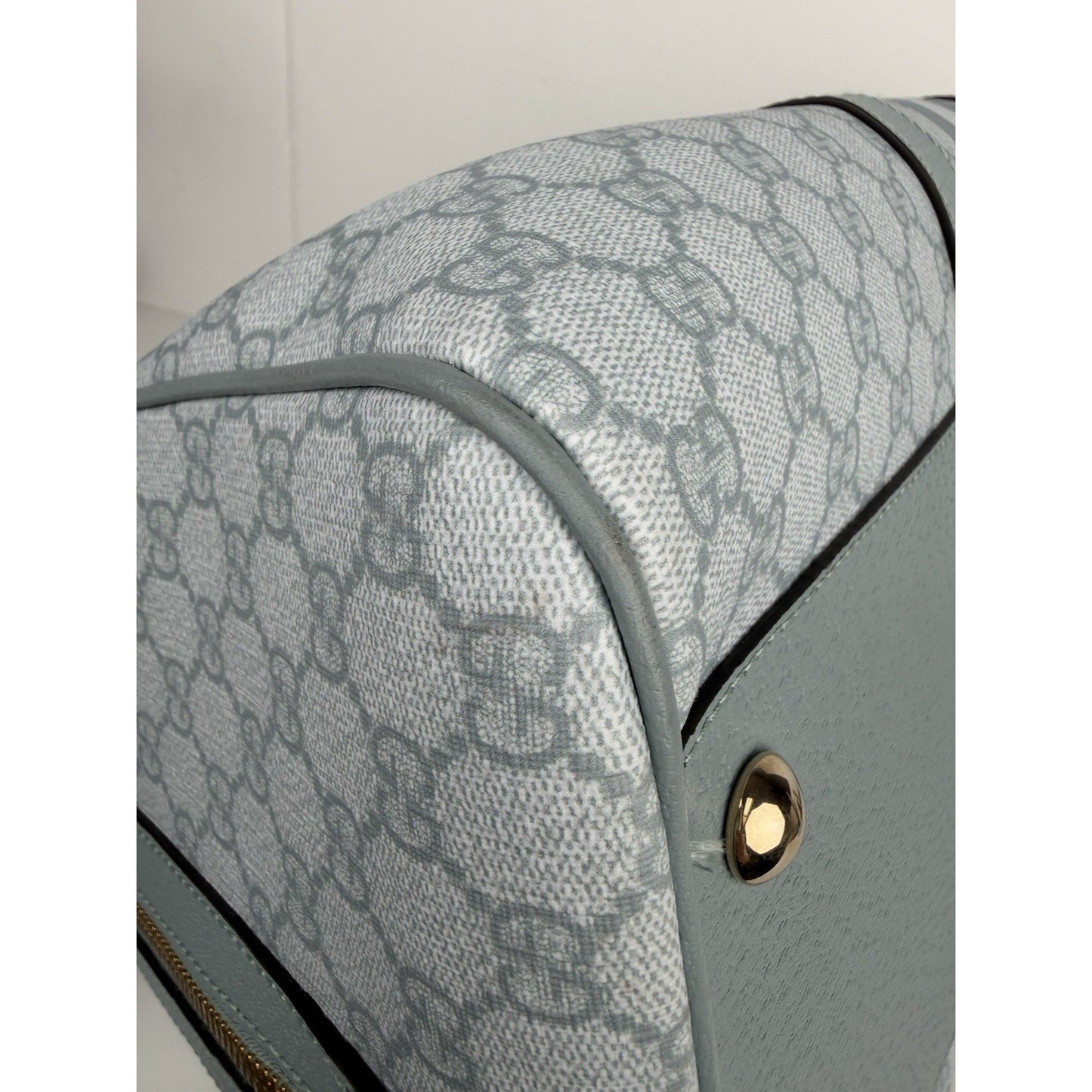 Gucci Ophidia Medium Duffle Bag in Blue GG Supreme Canvas and Leather