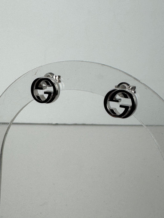 Gucci Interlocking G Stud Earrings in 925 Sterling Silver YK2