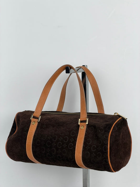 Celine C Macadam Barrel Bag in Brown Suede YS26