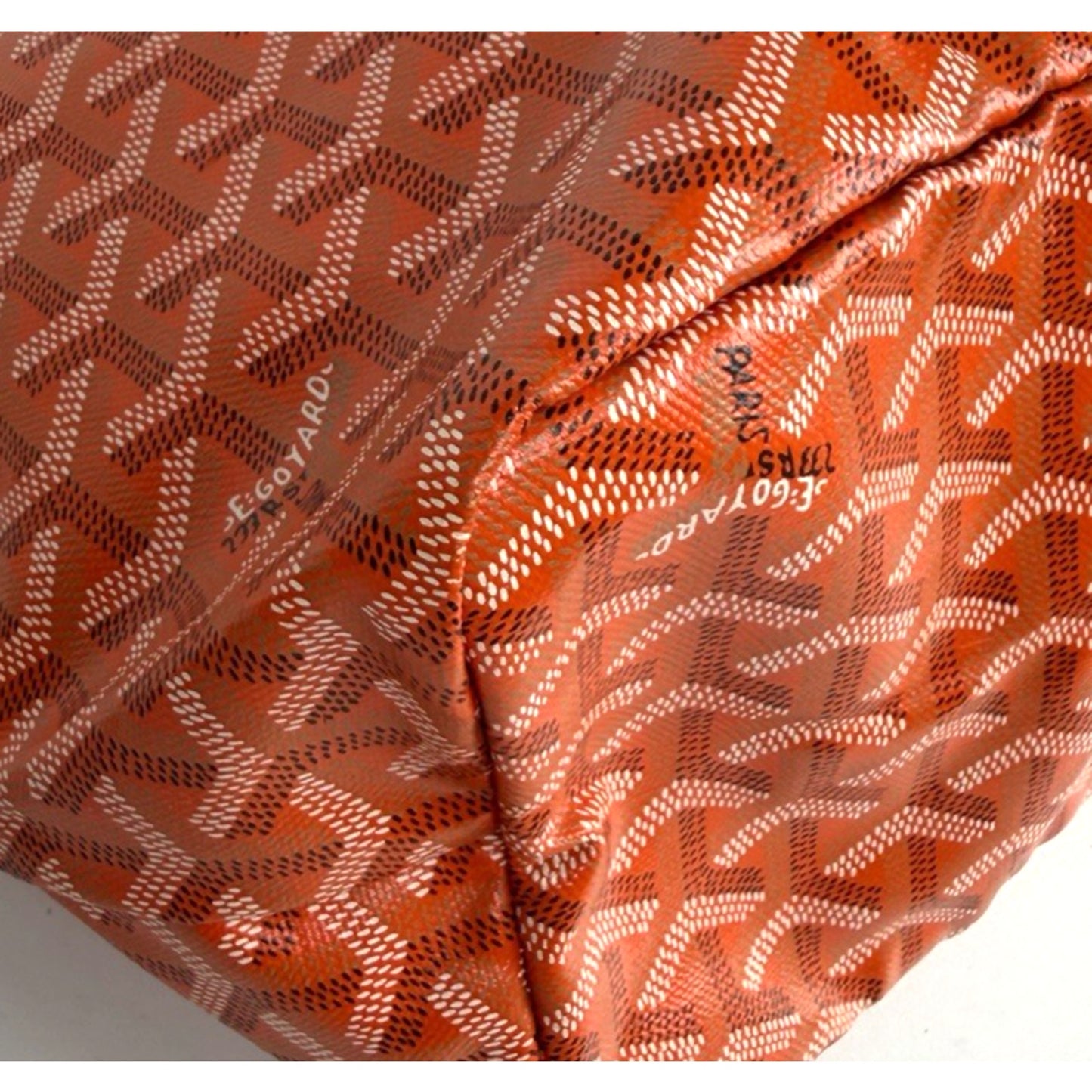 Goyard Saint Louis PM Tote Bag in Orange Goyardine Coated Canvas Leather Trim E5