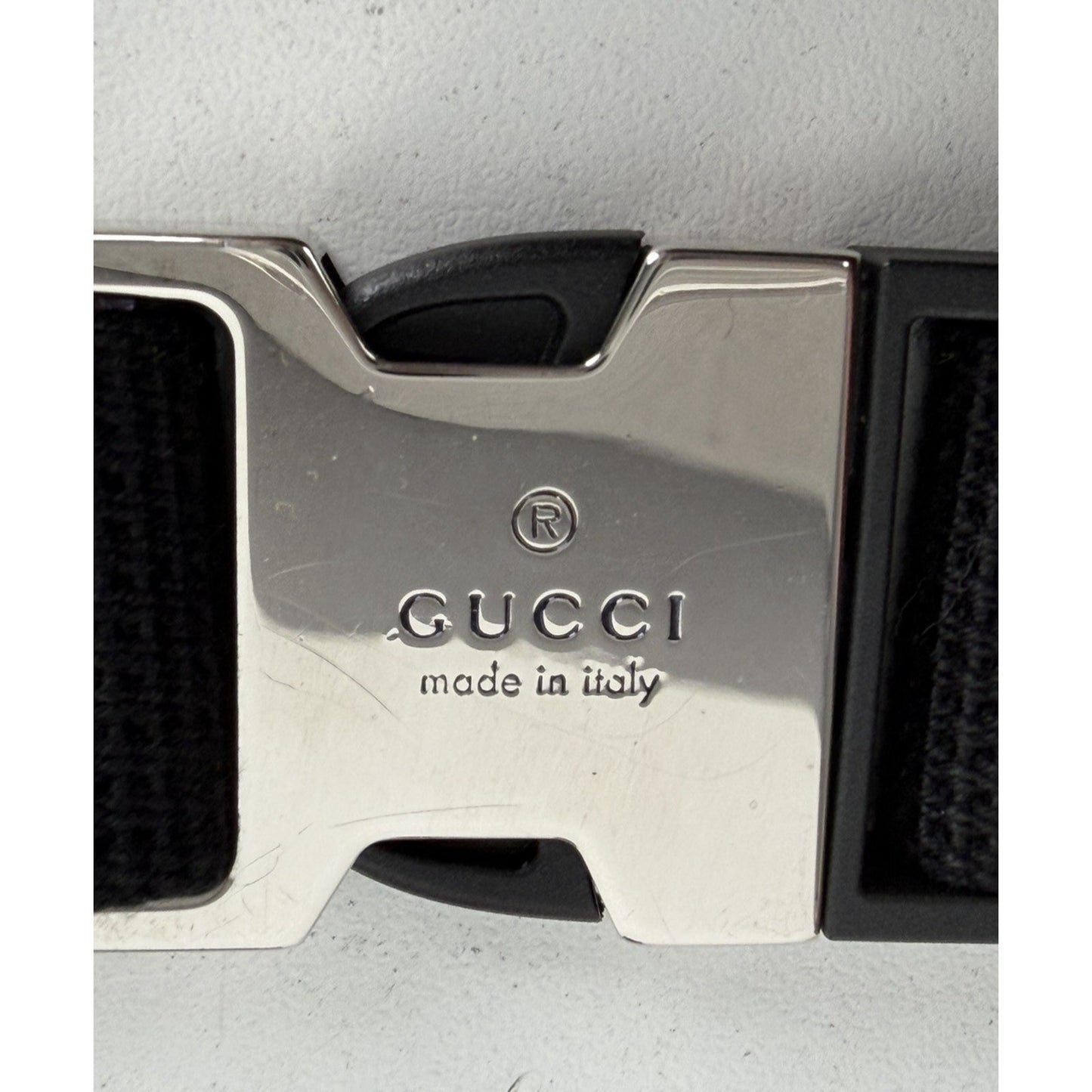 Gucci Embossed Jumbo GG Belt Bag Small in Black Piuma Calfskin Leather S