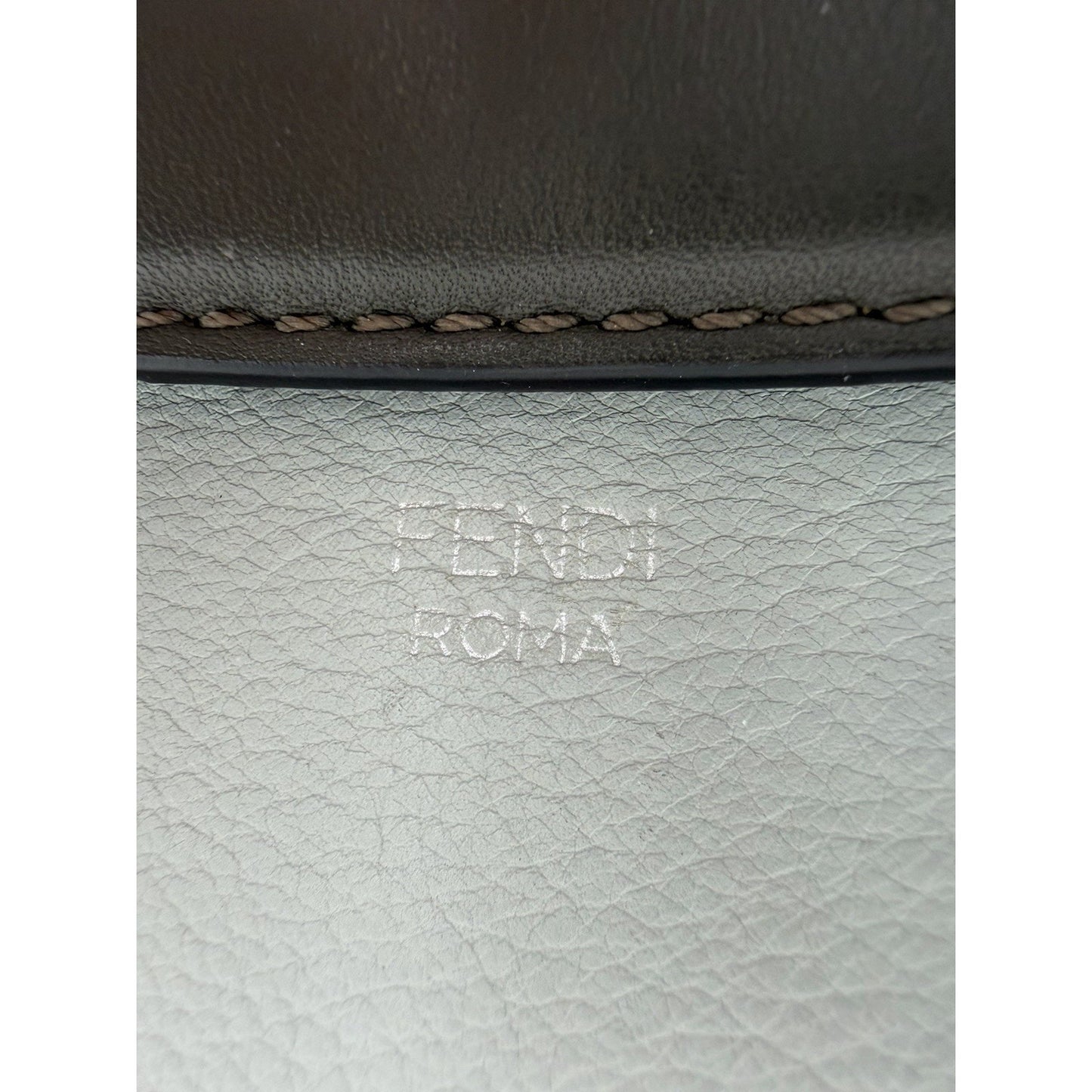 Fendi By The Way Handbag Mini Light Blue and Gray Leather with Etoupe DetailsS06