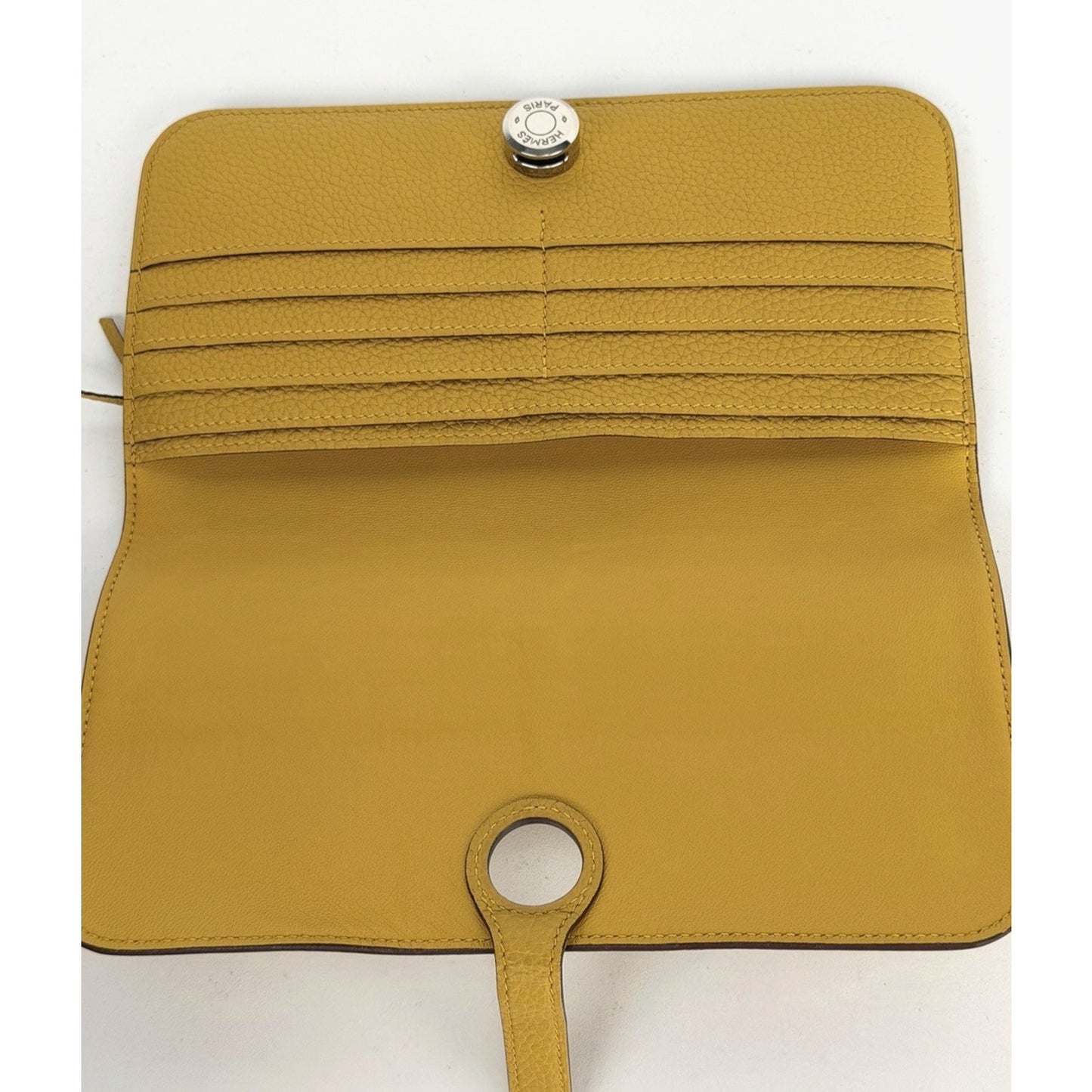 Hermes Togo Dogon Duo Wallet in Yellow Leather 2026