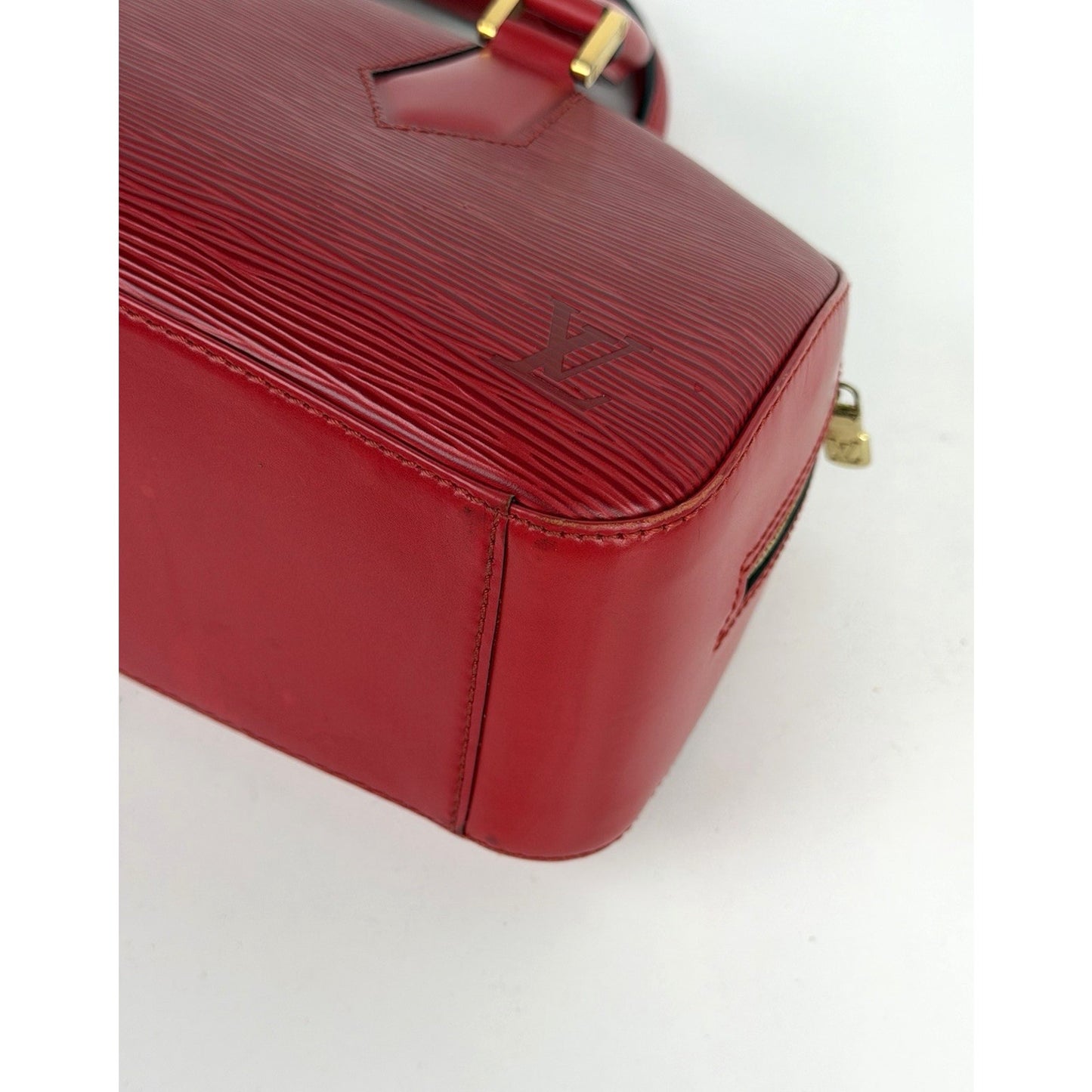Louis Vuitton Jasmin Top Handle Bag Vintage Castilian Red Epi Leather 1998 S-10