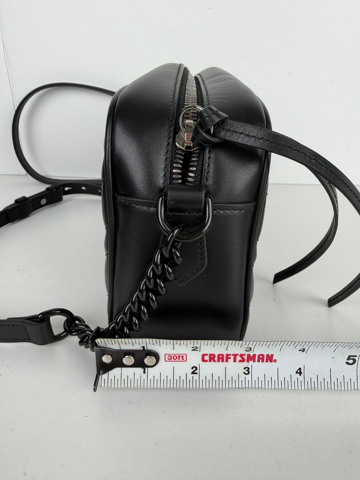 Gucci GG Marmont Small Camera Bag in Black Quilted Leather S-19