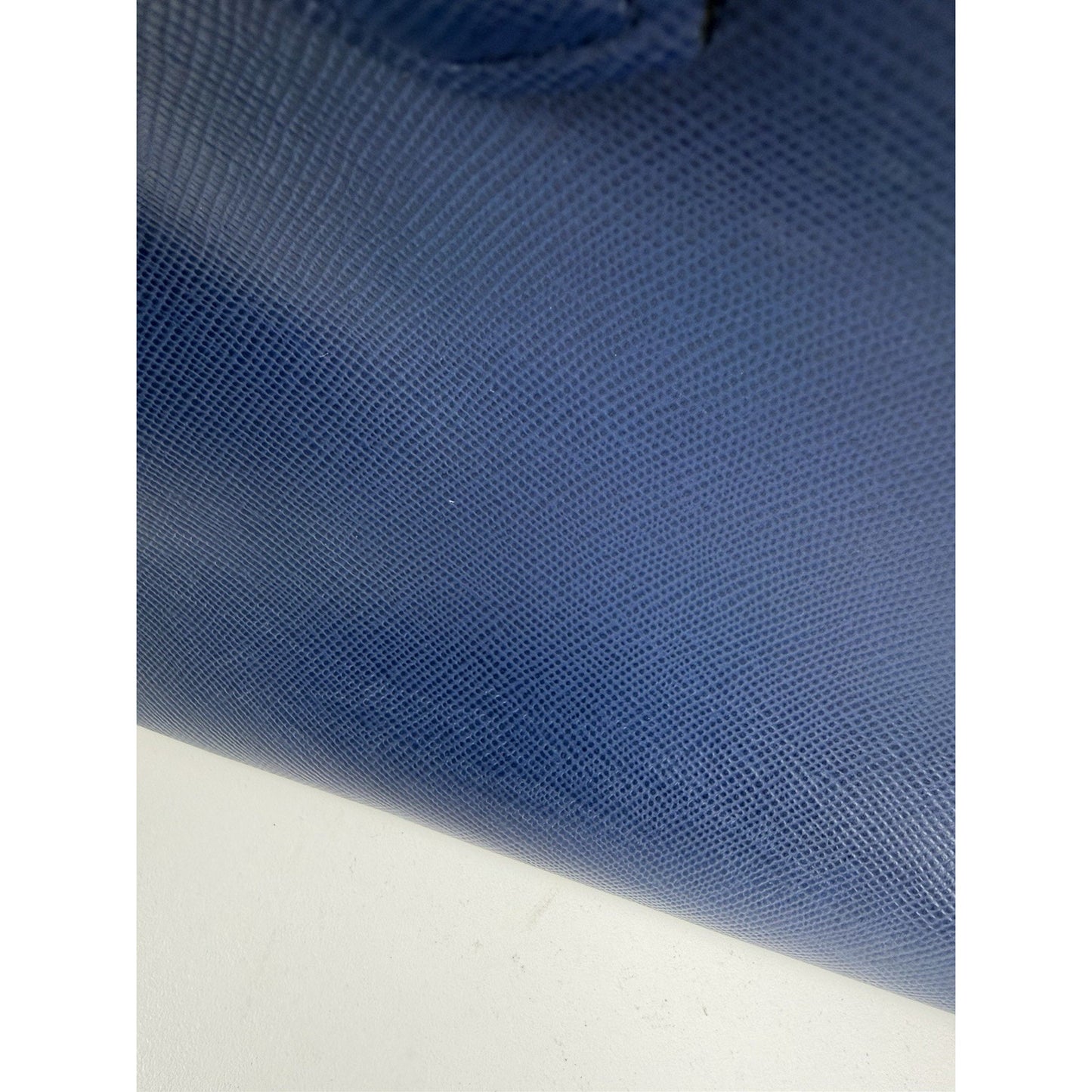Prada Twin Tote Top Handle Bag Large in Blue Saffiano Cuir Leather S