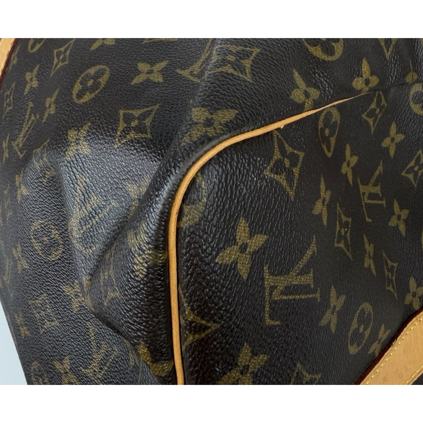 Louis Vuitton Keepall 60 Bag Brown Coated Canvas Classic Monogram Patter 1997 S