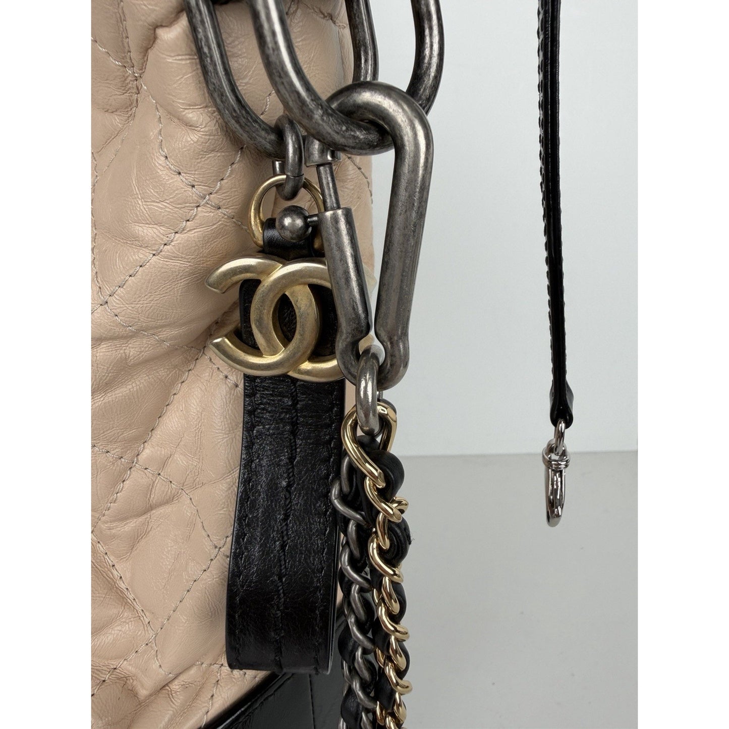 Chanel Gabrielle Tote Bag Medium Beige Aged Calfskin Quilted Leather 2017 E6