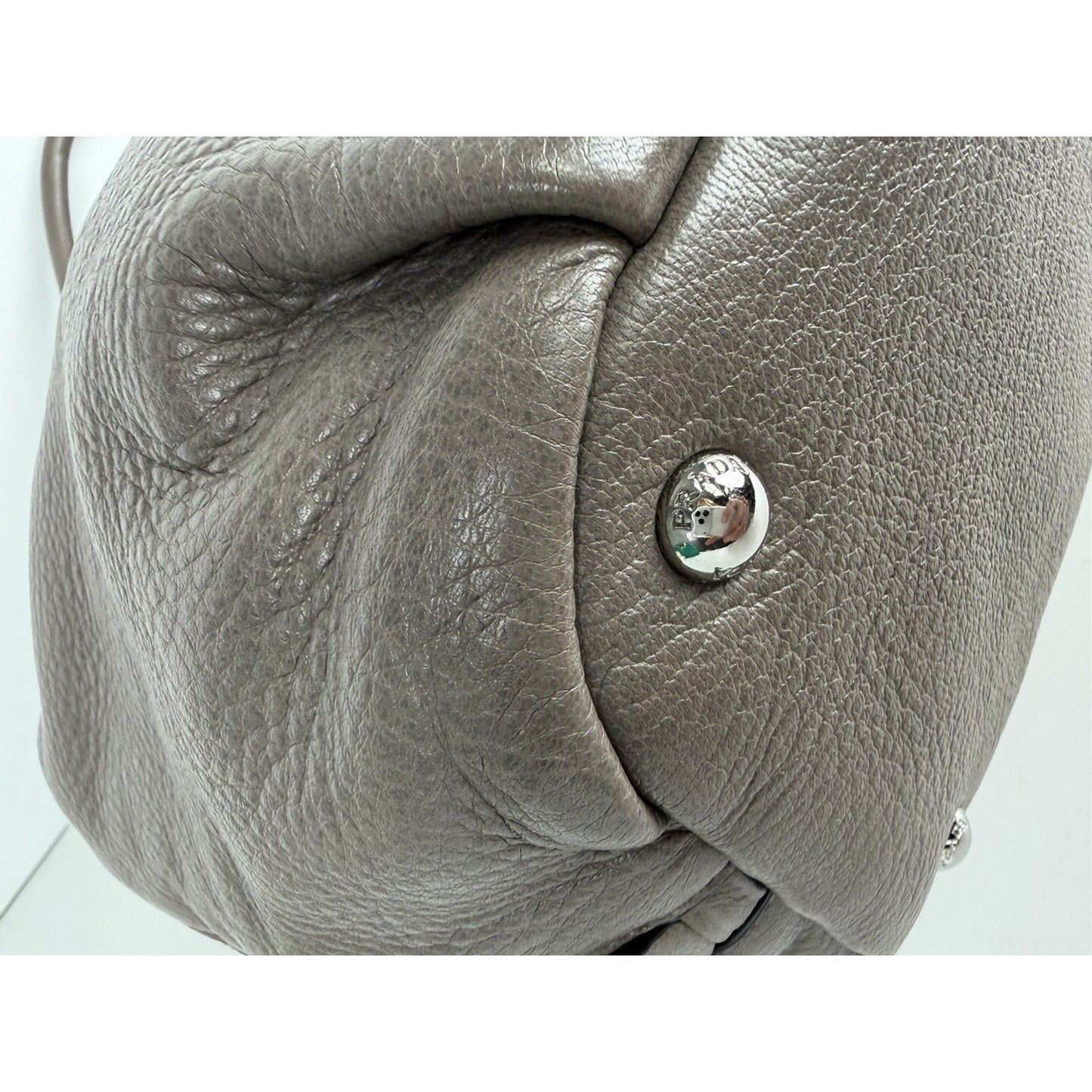 Prada Sacca 2 Manici Tote Bag in Gray Vitello Daino Leather S