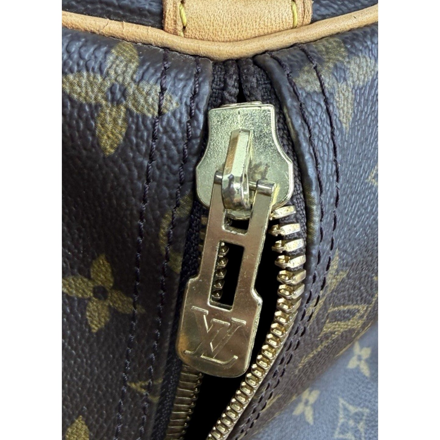 Louis Vuitton Keepall 60 Bag Brown Coated Canvas Classic Monogram Patter 1997 S