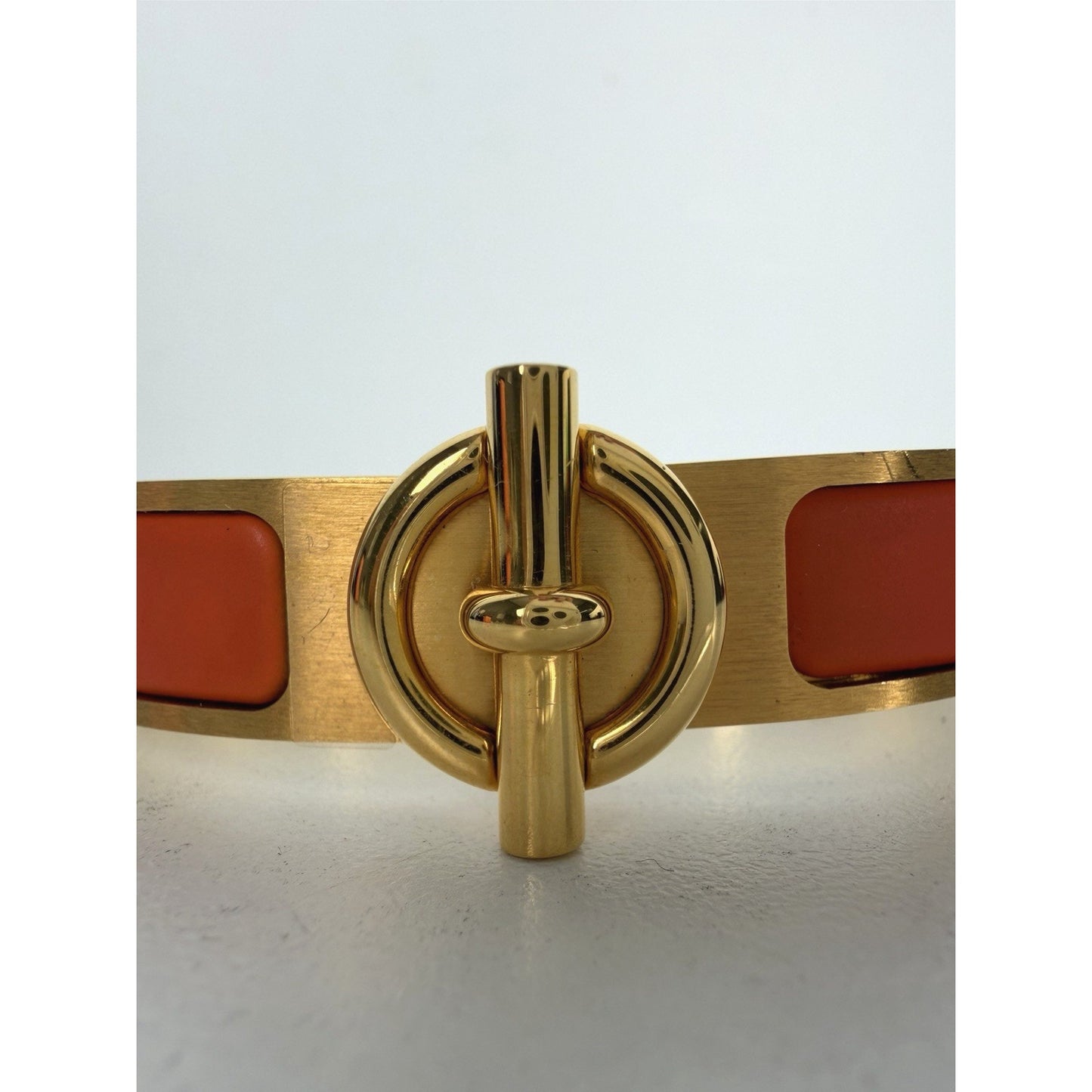 Hermes Clic H Bracelet in Orange Enamel