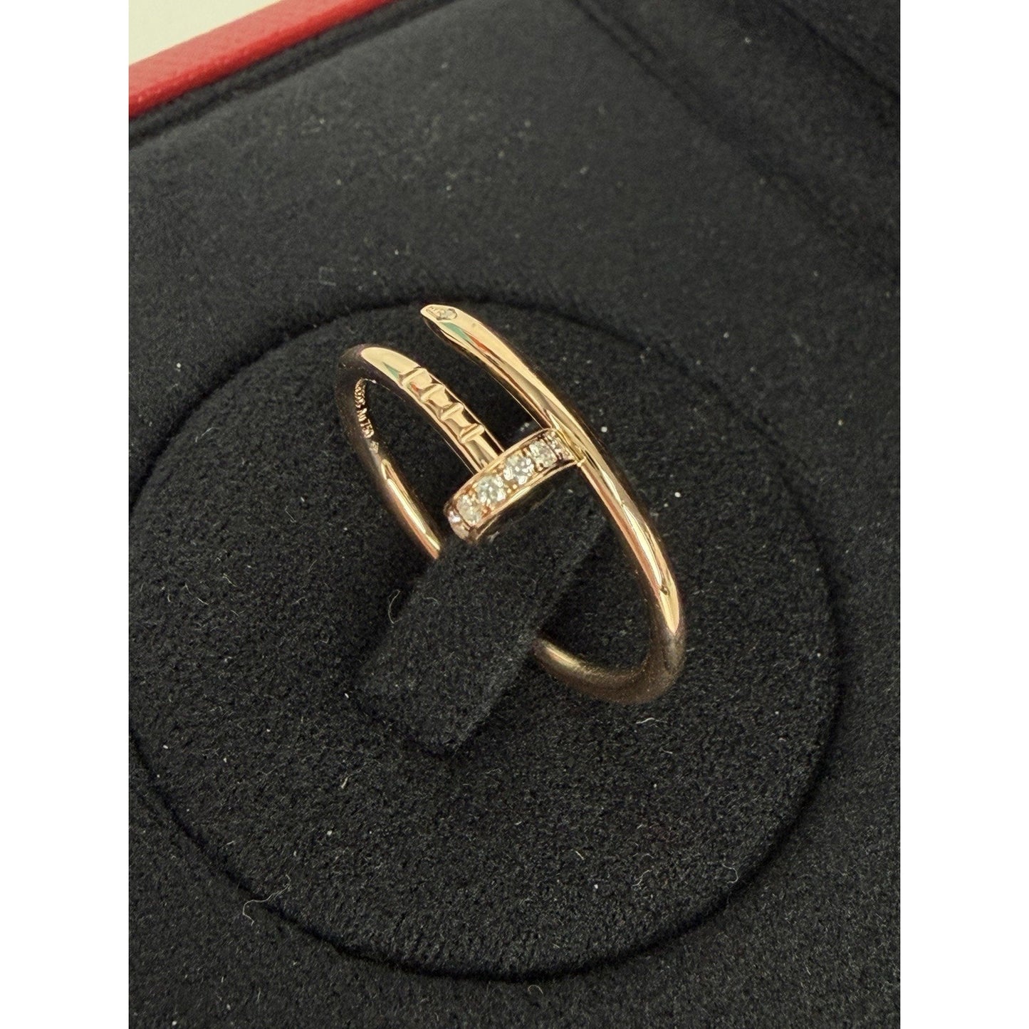 Cartier Juste Un Clou Small Model Ring in 18k Rose Gold with Diamonds Size 58