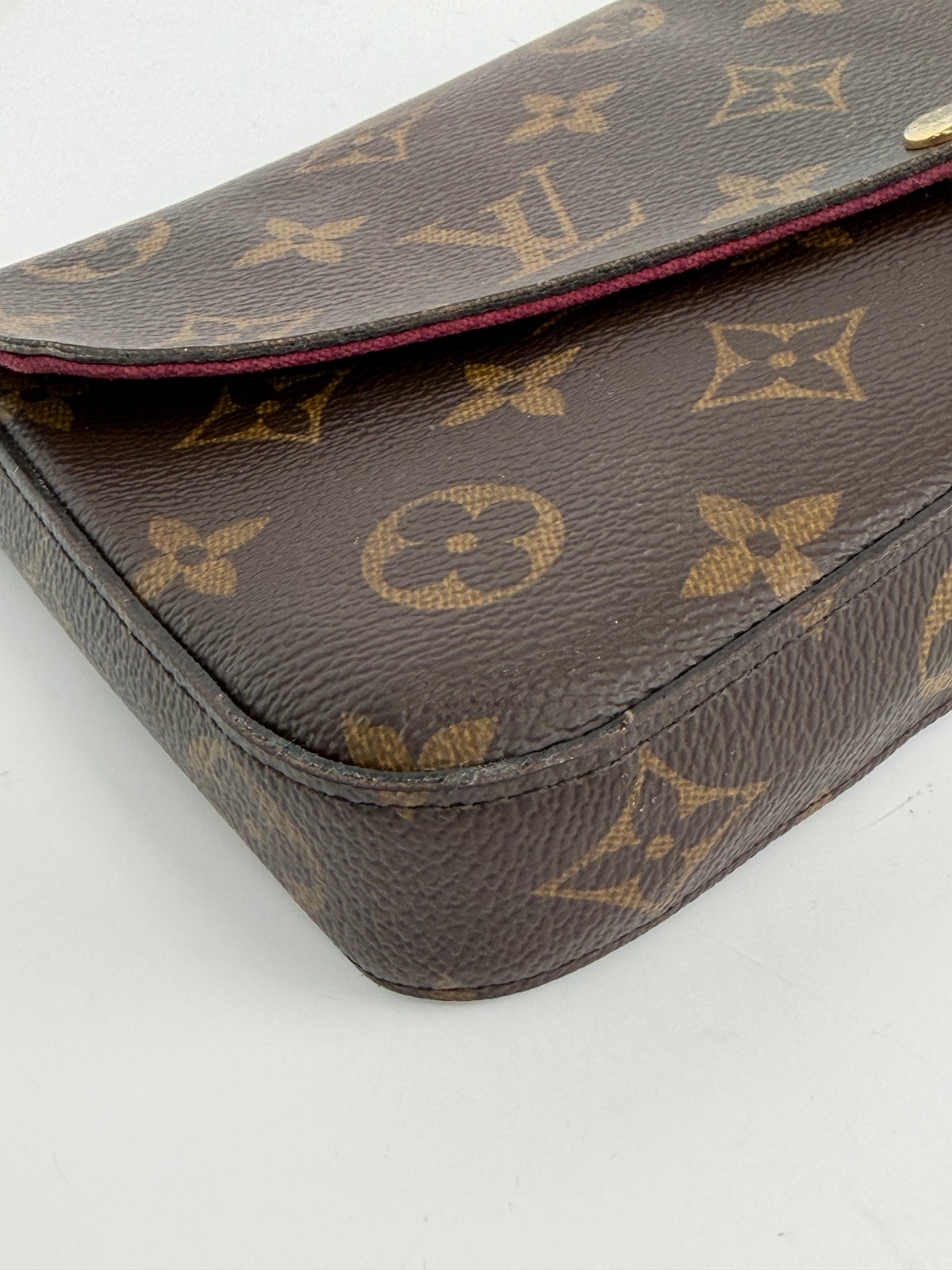 Louis Vuitton Pochette Felicie Flap Pouch in Brown LV Monogram Coated Canvas 2019 Y