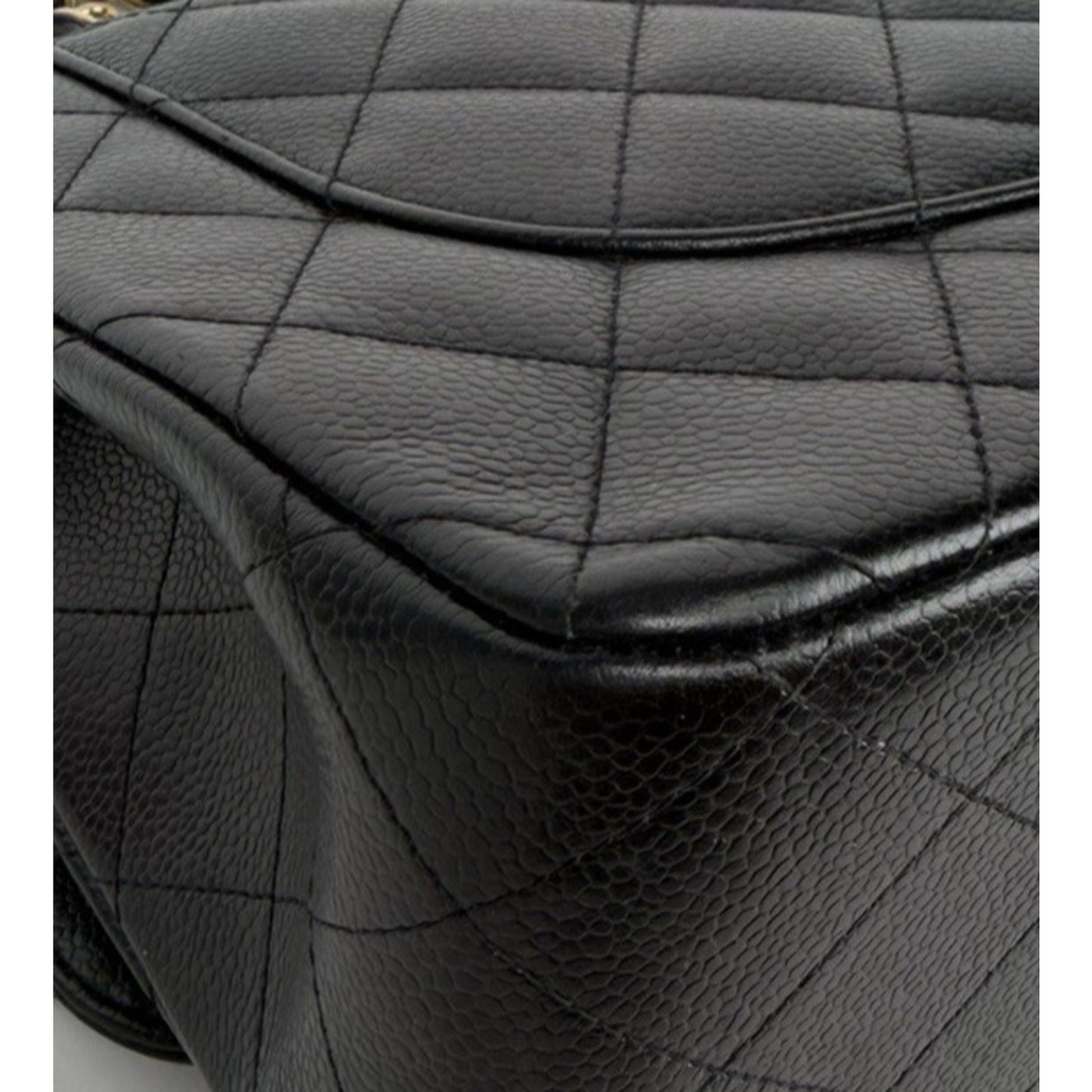 Chanel Classic Double Flap Bag Jumbo in Black Quilting Caviar Leather 2016 B5