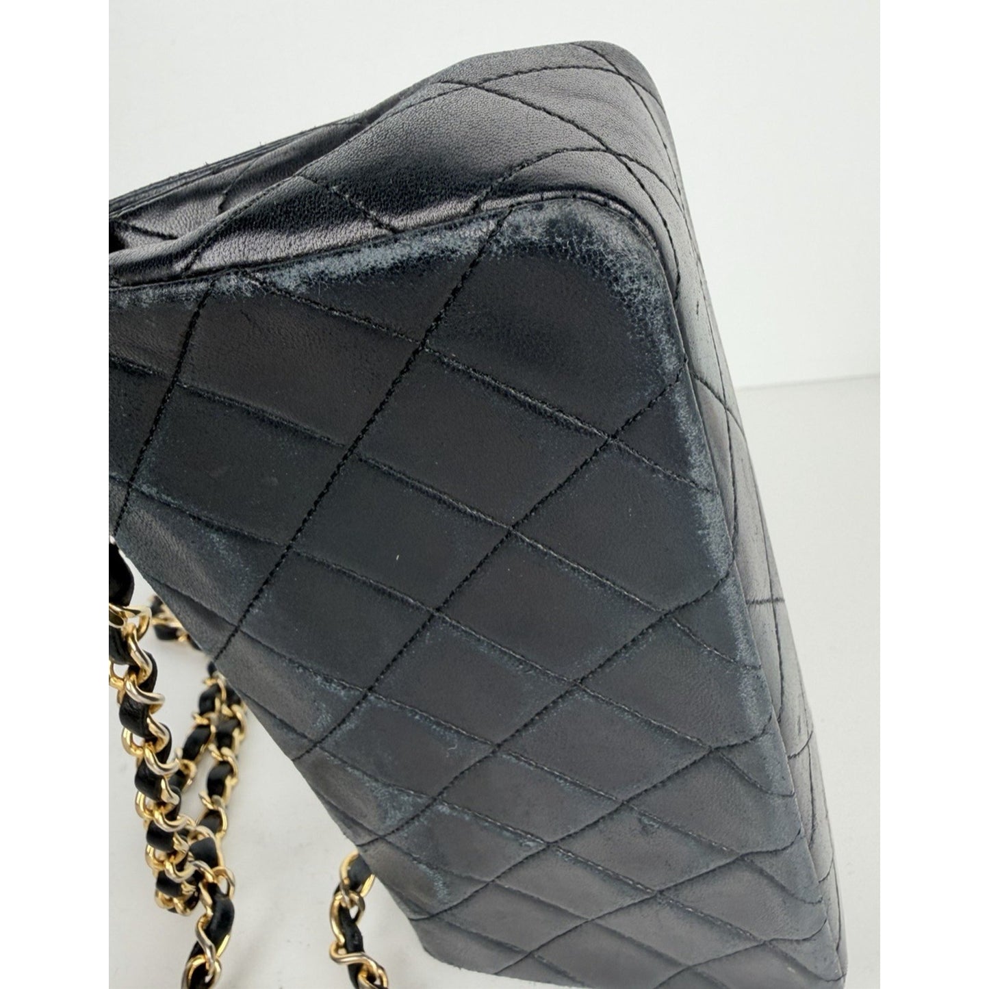 Chanel Mini Single Flap Bag Black Quilted Lambskin Leather 1989-1991 U2