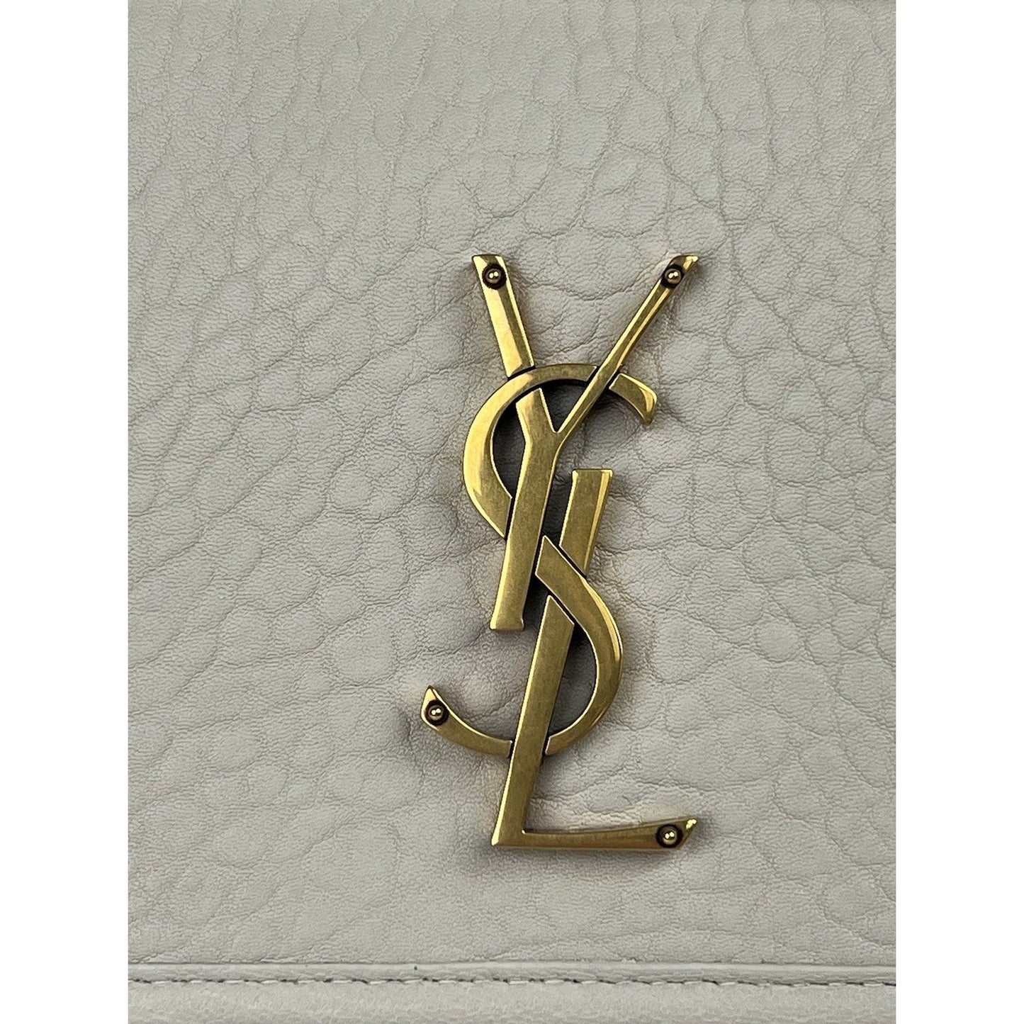 Saint Laurent Niki Medium Leather Shoulder Bag in Crema Soft R1