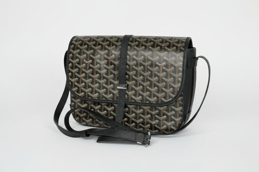 Goyard Belvedere II MM Messenger Bag in Black Goyardine Coated Canvas F-1