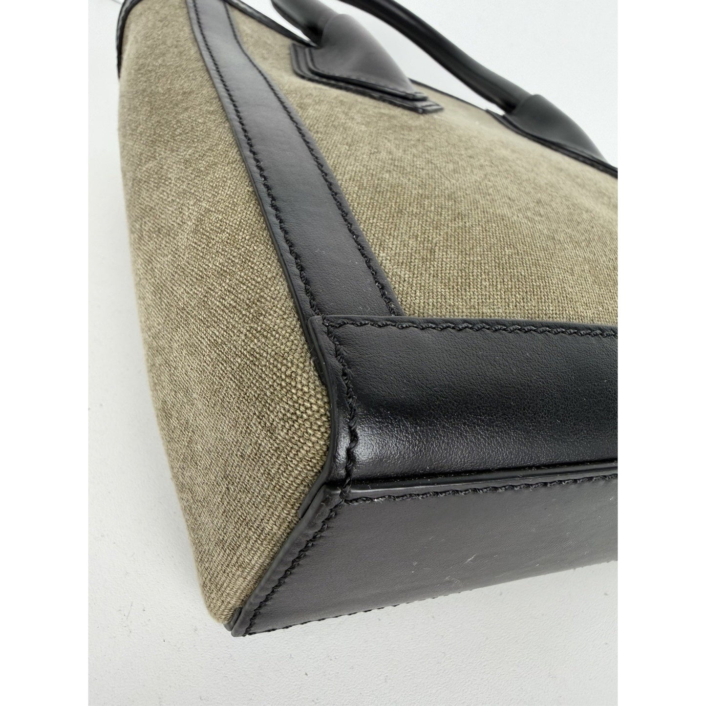 Balmain B-Army Logo Canvas 24 Shopper Tote Bag in Khaki & Black S17