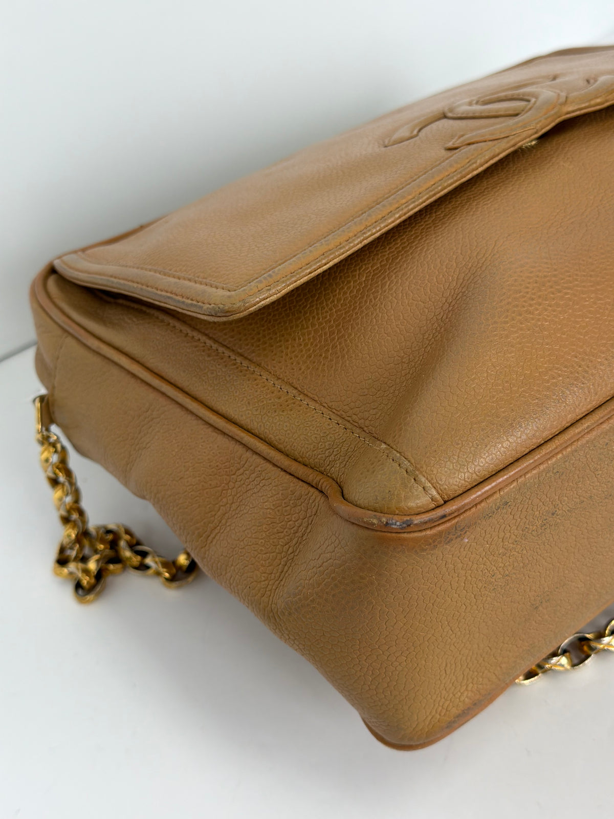 Chanel Caviar Leather Front Pocket CC Camera Bag in a Camel YF2