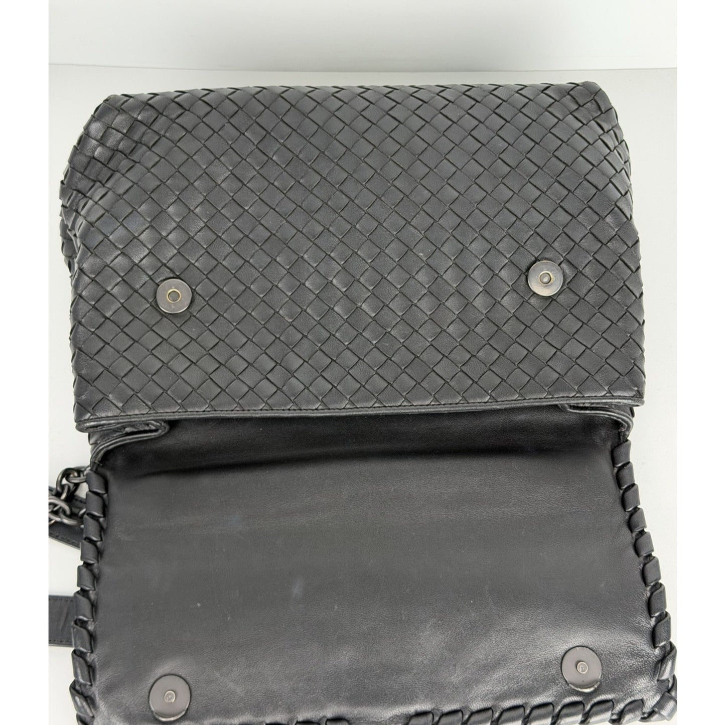 Bottega Veneta Olimpia Bag Medium in Black Nappa Intrecciato Leather S03
