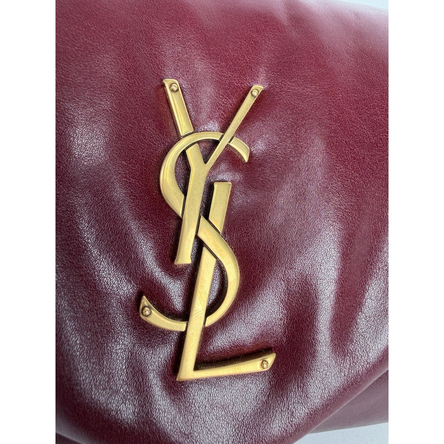 Saint Laurent Calypso Small Shoulder Bag in Bordeaux Red Smooth Padded LeatherD6