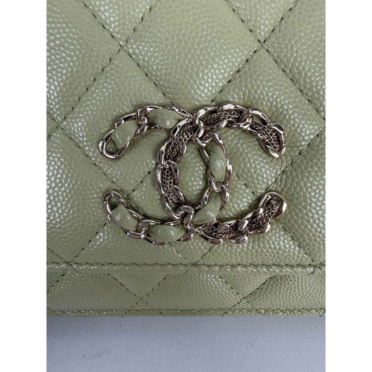 Chanel Wallet on Chain Bag in Green-Sage Caviar Quilted Leather 2020 R-1